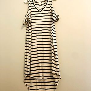 Cold Shoulder Striped Dress